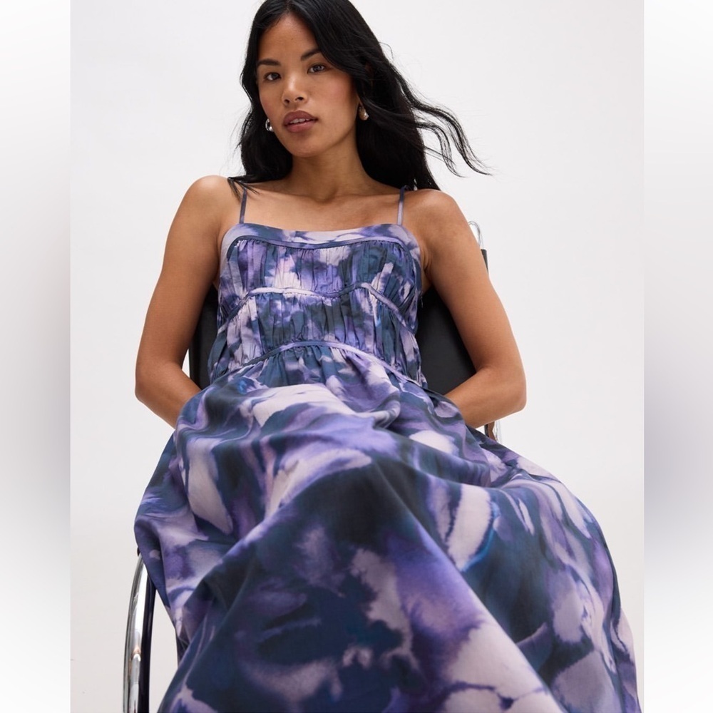 RICHER POORER Dakota Tiered Maxi Dress Purple Ghost Floral Size Small NWT